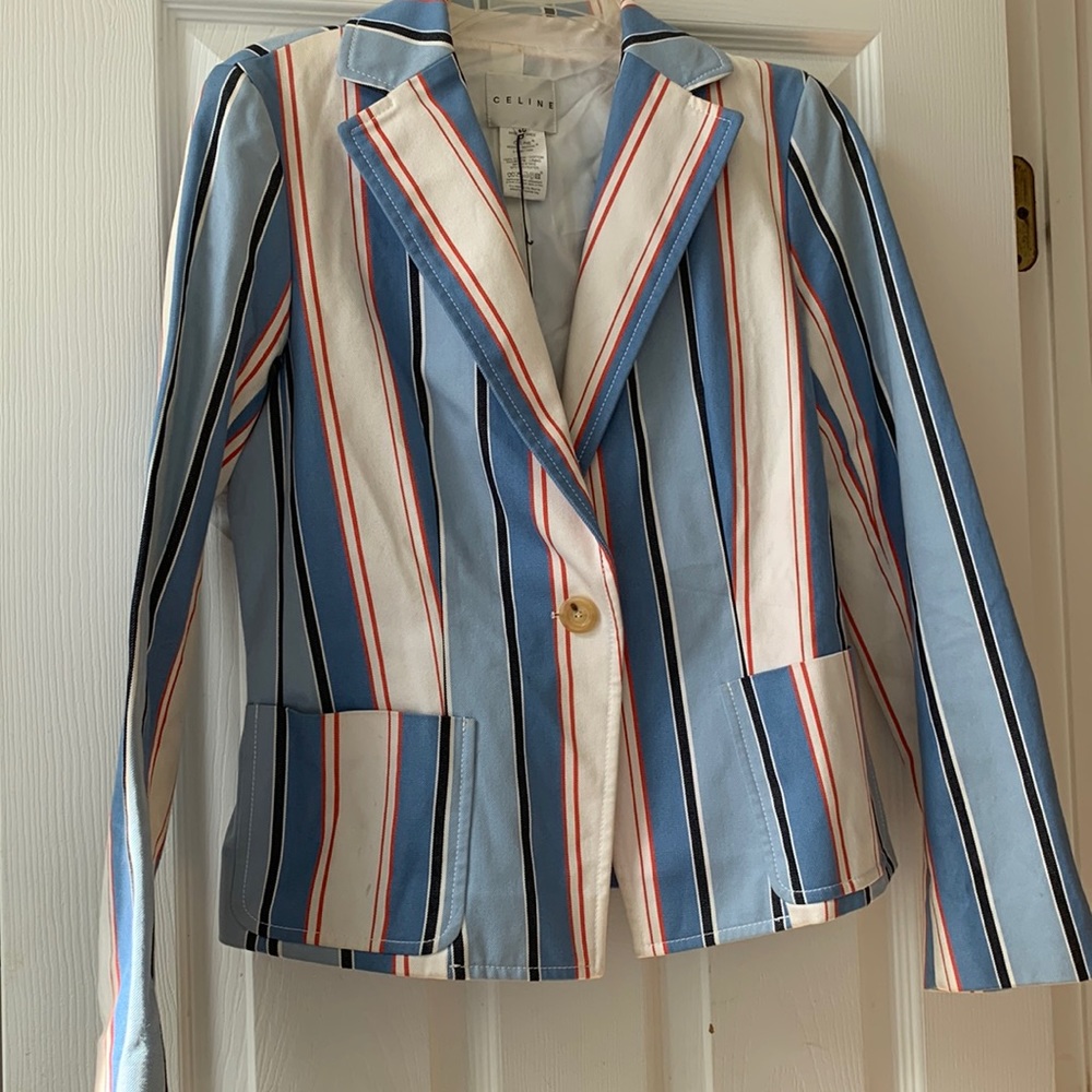 Celine Vintage Striped Blazer Sz 40